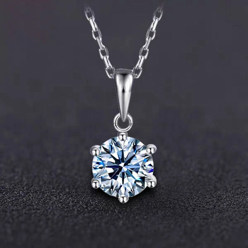 Moissanite 1carat Gemstone in Sterling Silver Jewelry Pendant P8210