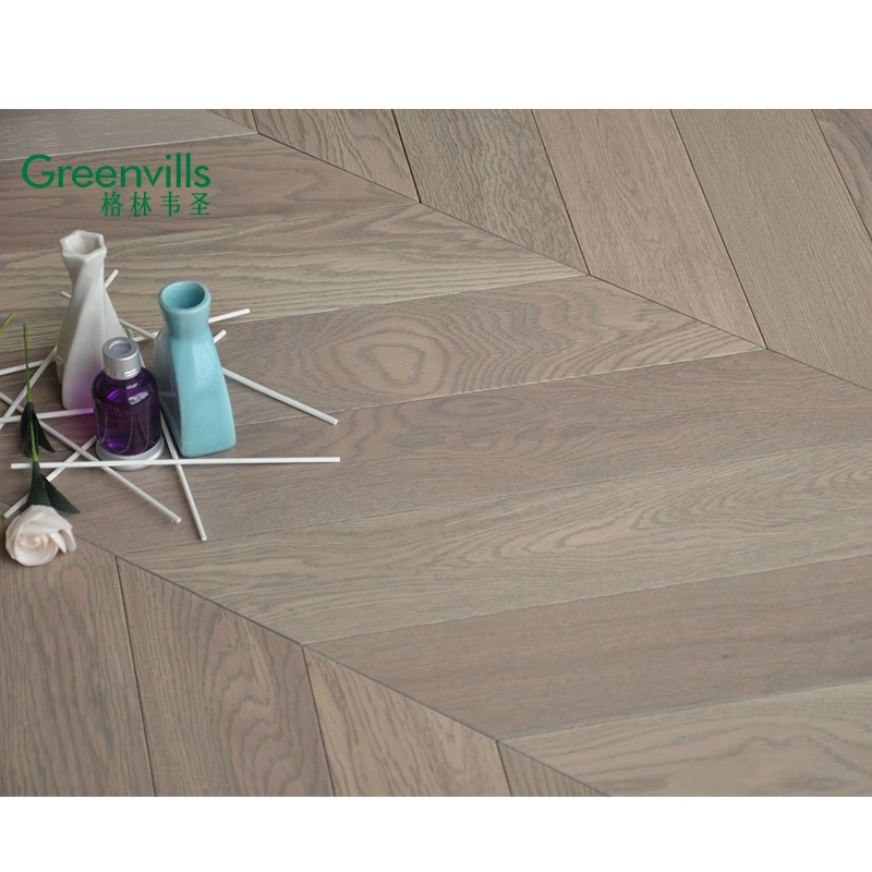 Hottest! 45 Degree White Oak Wood Flooring Chevron Parquet for Indoor