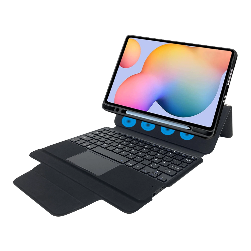 OEM Custom Combo idioma teclado Bluetooth Bolsa de cuero para Samsung Galaxy Tab S6 Lite