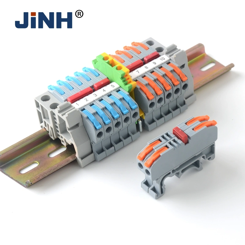 DIN Rail Terminal Block Quick Push in Wire Connector