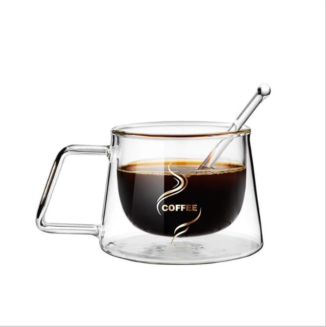 Coffee or Tea Glass Mugs Drinking Glasses Double Walled Thermo Insulated Cups, Latte Cappuccino Espresso Glassware