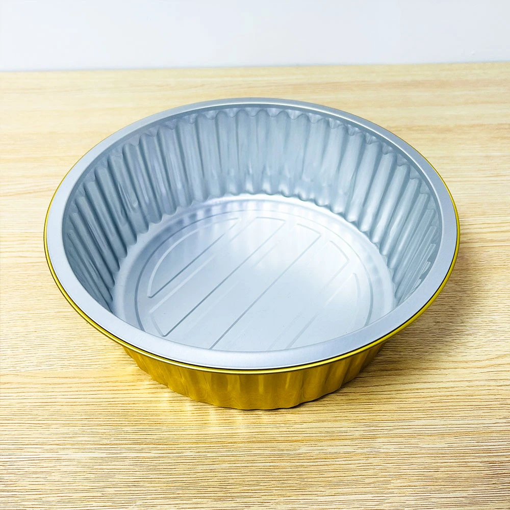 Circular Baking Dish Pans Logo Disposable Dessert Boxes Color Pudding with Lid Pan Cakes Aluminum Foil Baking Cups