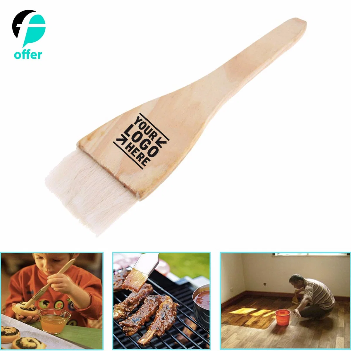 Wood Brush for BBQ Dust Cleaning