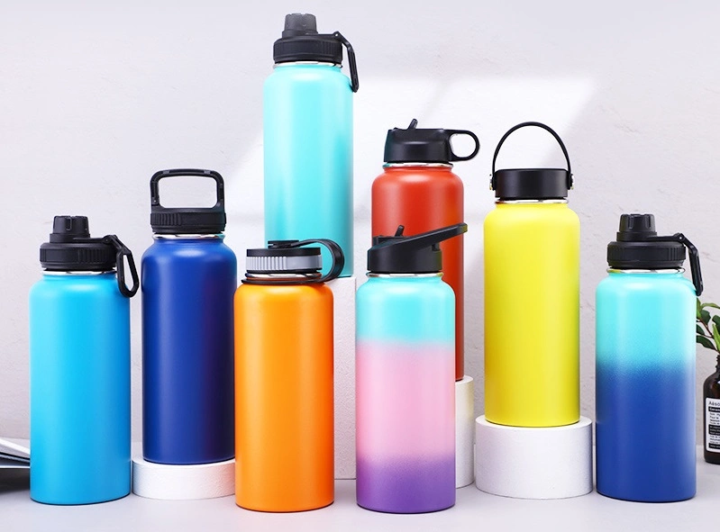 12 18 24 32 40 64 128 Oz Wide Mouth Potable BPA Free Leak Proof Insulated Vacuum Double Wall Metal Stainless Steel Water Bottle