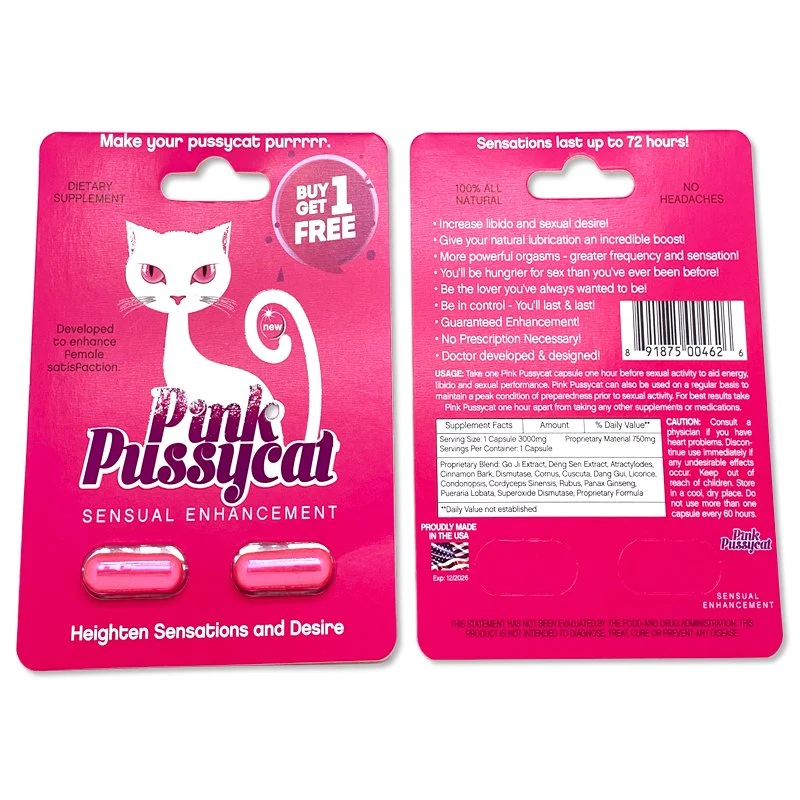 A pílula Pussycat Rosa 24 Pack Suplemento de aprimoramento Sensual Fêmea