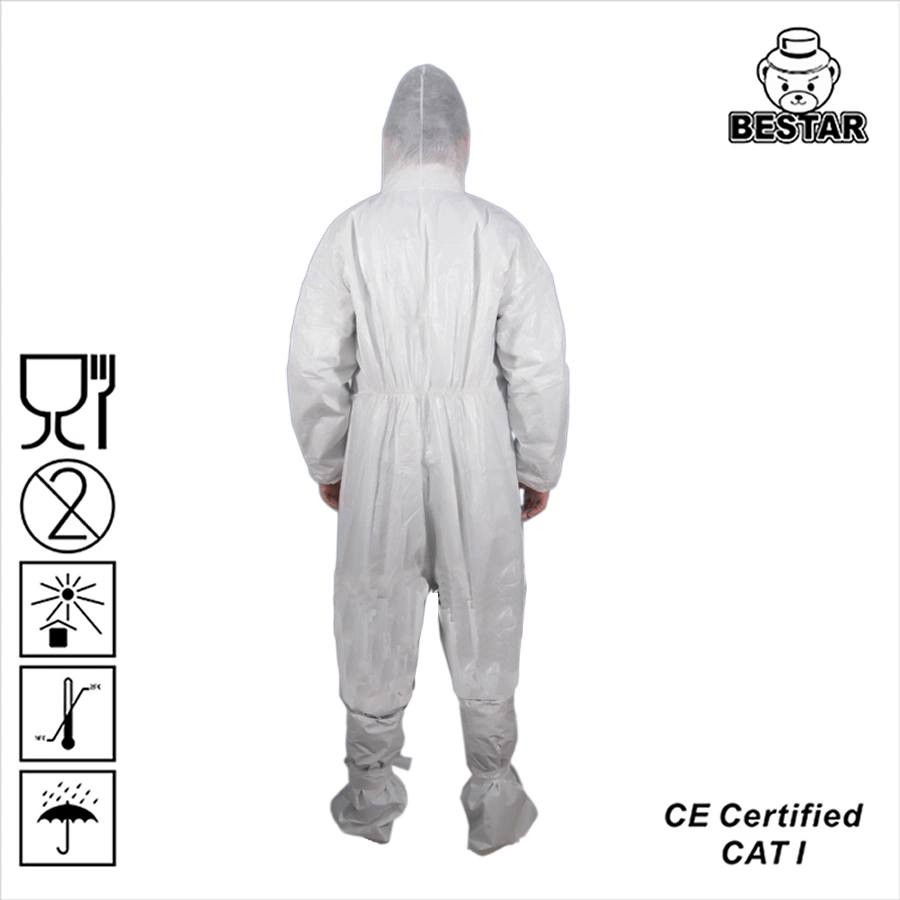 Waterprood Spp+PE Disposable Coveralls with Hood