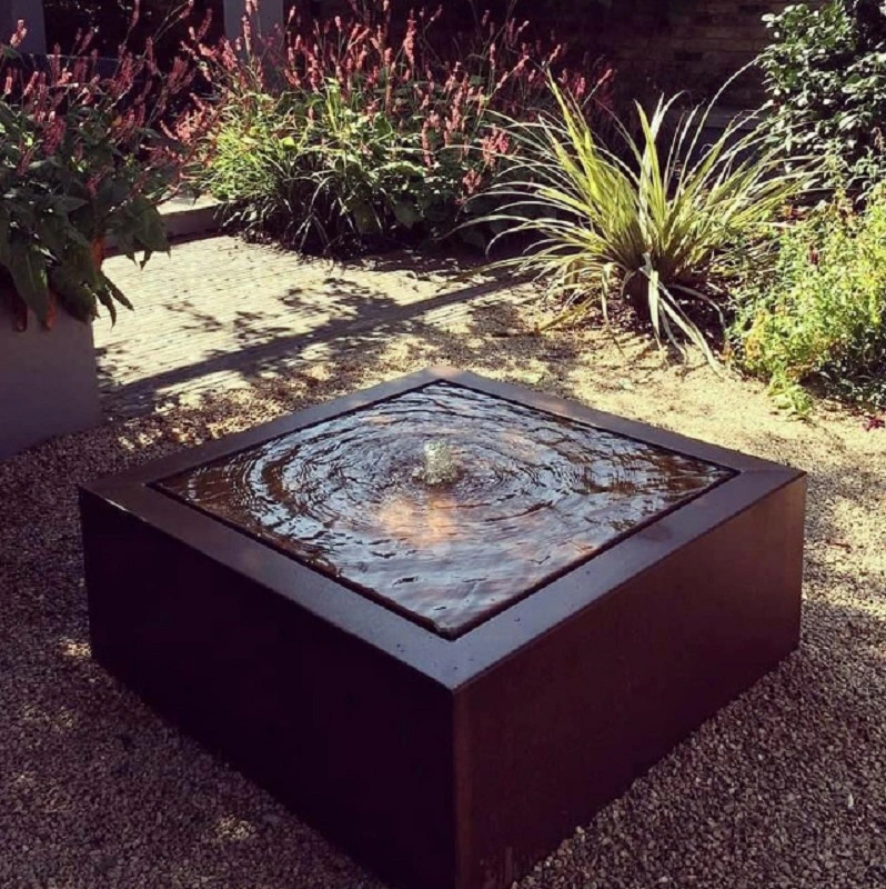 نافورة Table Water Fountain Corten Steen Square Garden Water