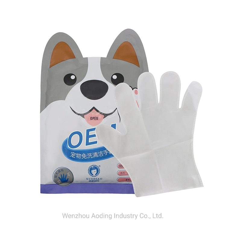 Manufacturer OEM Nonwoven Fabric Dog Grooming Pet Cleaning Wet Wipes Gloves