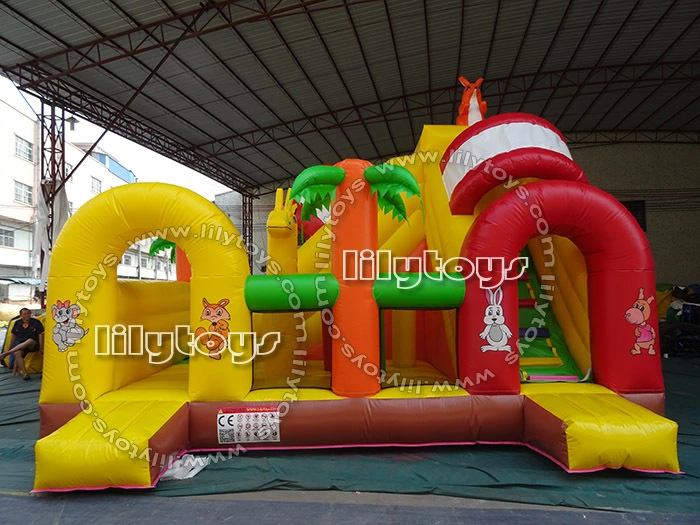 Inflatable Bouncer Combo with Two Arch Cartoon Theme