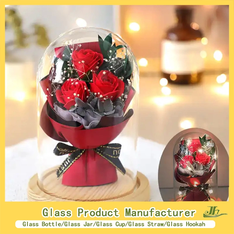 10/12/15/20/30cm Customized Glass Cover, Glass Craft, Glass Dome Manfuacturer for Preserved Rose/Preserved Flowers/Preserved Gift