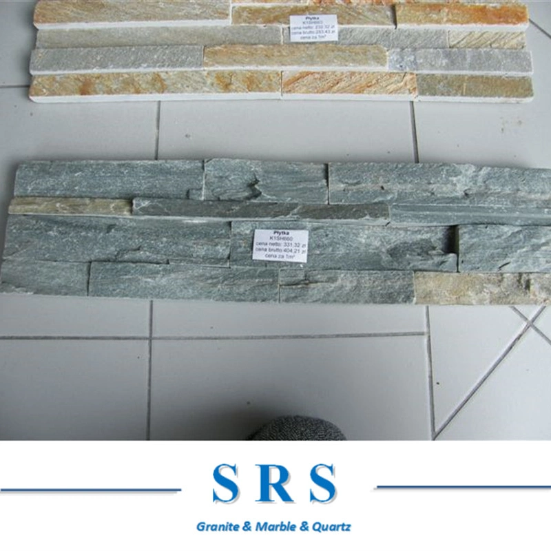 Natural Stone Yellow Quartzite / Slate Culture Stone for Wall Decoration