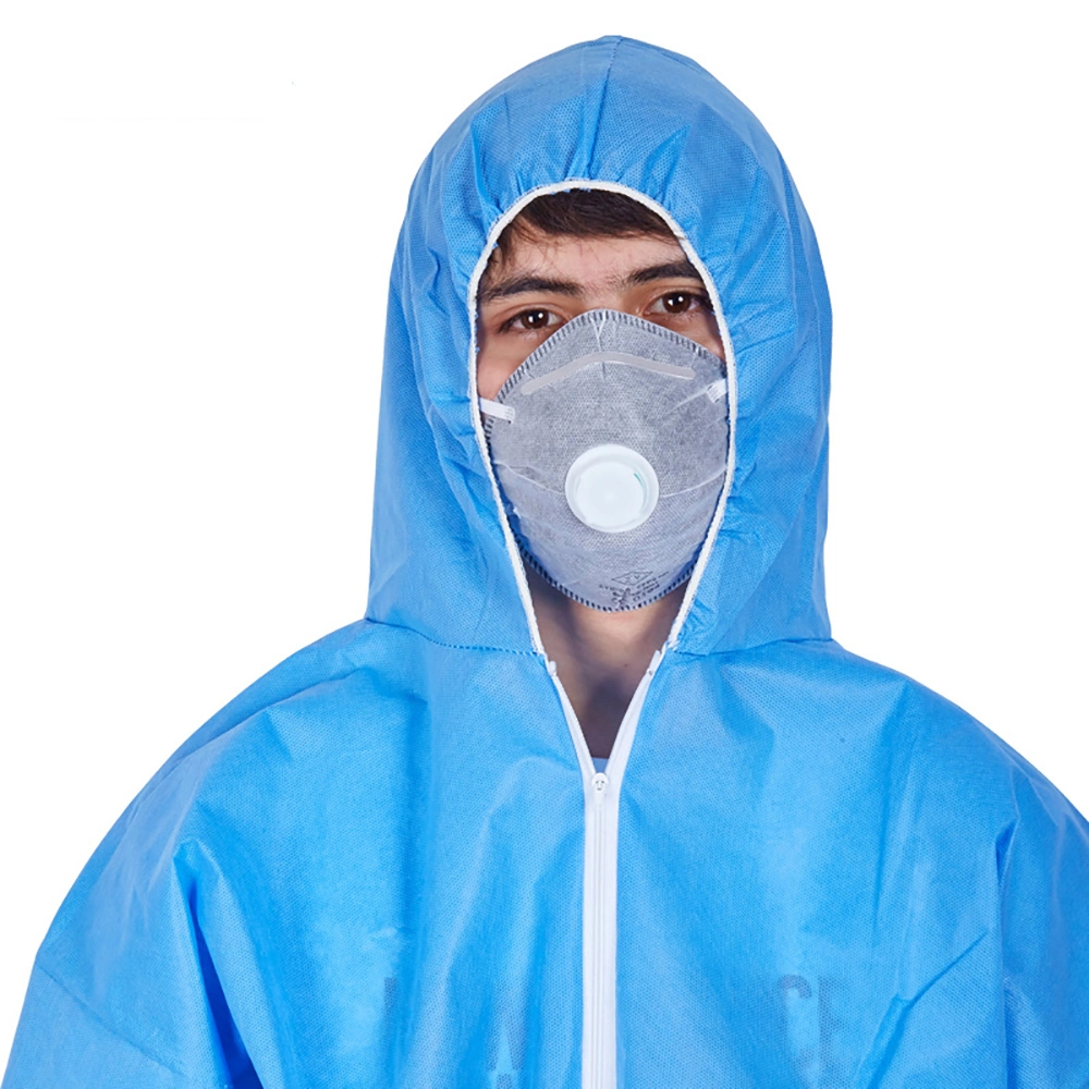 Isolation Non Woven Microporous Protective Breathable Laminated Laminated Chemical Disposable Hooded Lightweight Coverall