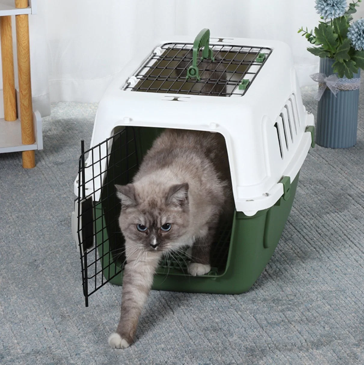 Fabricant petite cage pour animaux de grande taille fournisseur cages et supports pour chiens Maison animaux cage cage portable en plastique Cat Air Box