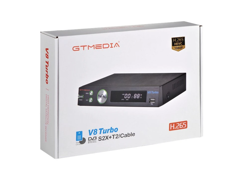 جهاز استقبال الأقمار الصناعية HD 1080p HD من Gtmedia V8 Turbo H. 265 DVB S2X STB 1080p