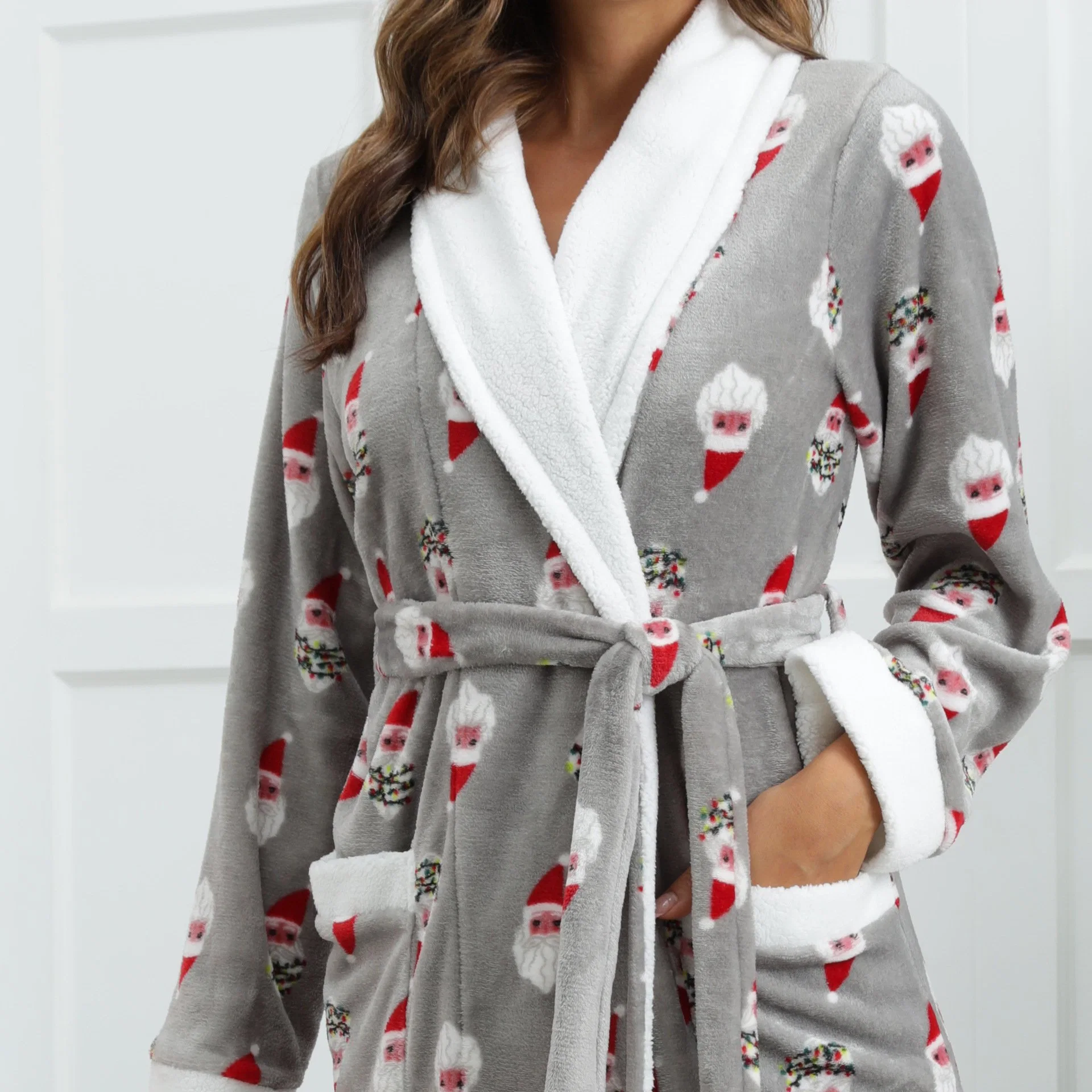 Pyjamas de Noël en flanelle épaisse pour Santa en gros