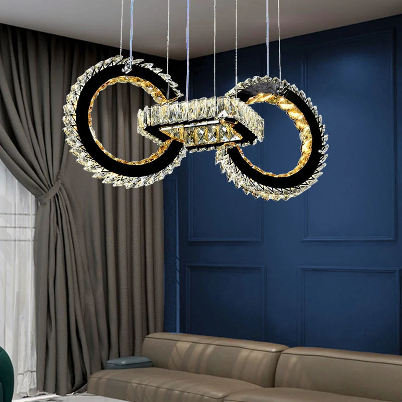 LED vidrio lámpara colgante grande decoración decoración moderna Chandelier de cristal L