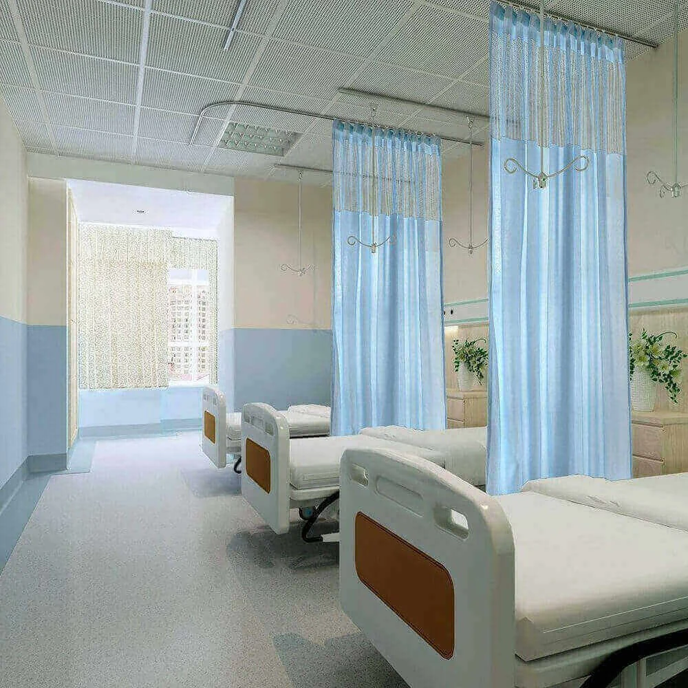 Fabricante Mayorista/Proveedor gruesa cortina retardante de llama Hospital Medical Cortinas de armario con malla