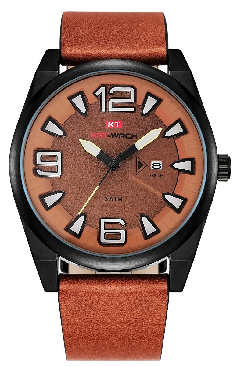 Top Quality Cool Men Watches Stainless Steel Case Leather Strap Wrist Watch Quartz Luxury Men Wristwatch