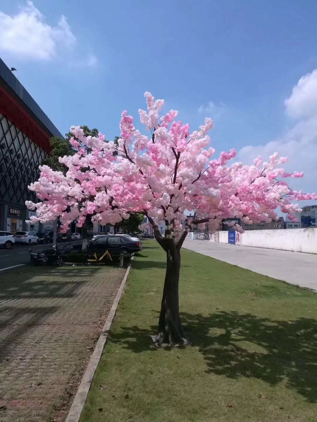 Nearly Natural Artificial Plant Plastic Leaves Artificial Cherry Blossom Trees for Decoration