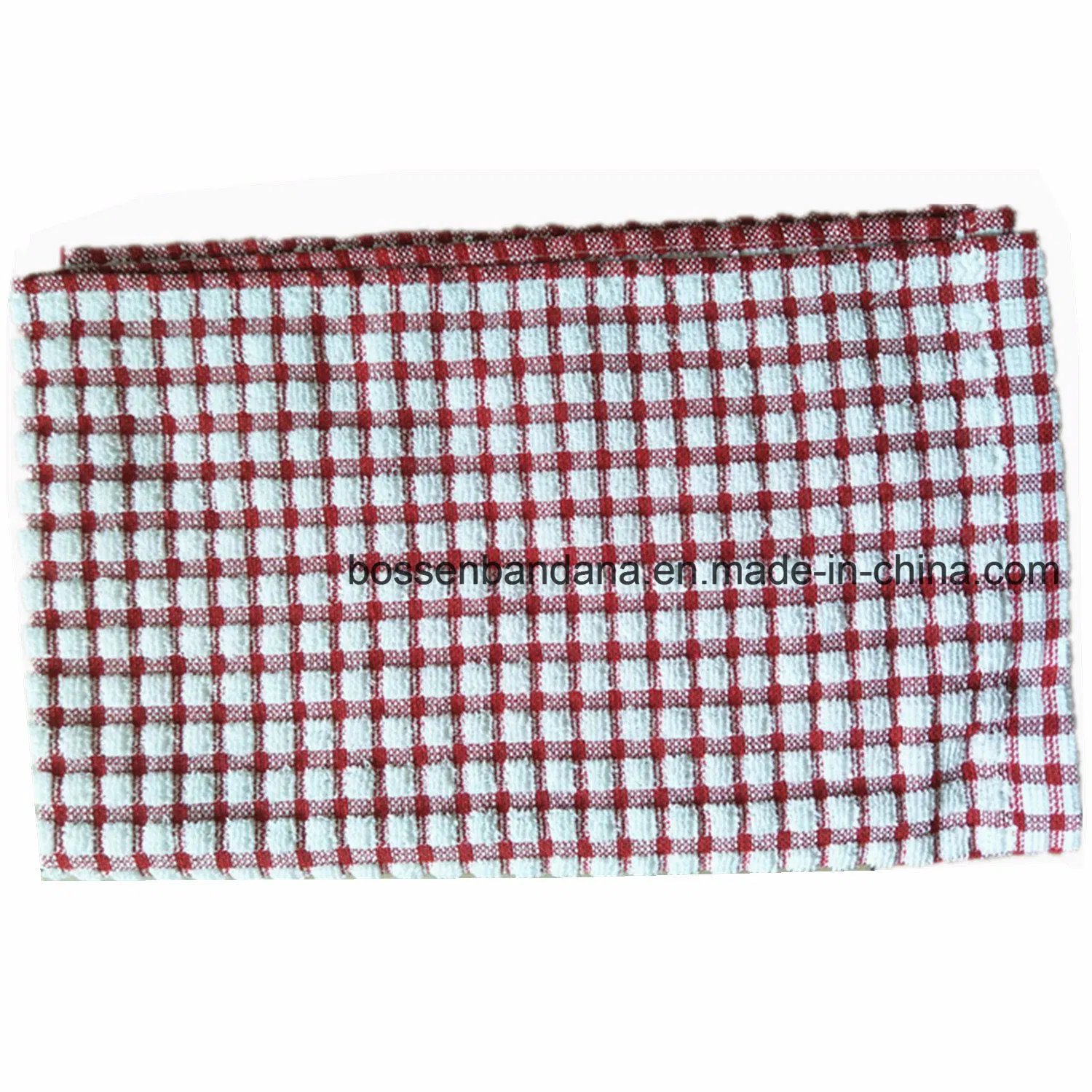 Factory OEM Produce Custom Checks Stripes Jacquard Terry Pink Tea Towel Kitchen Towel Cotton