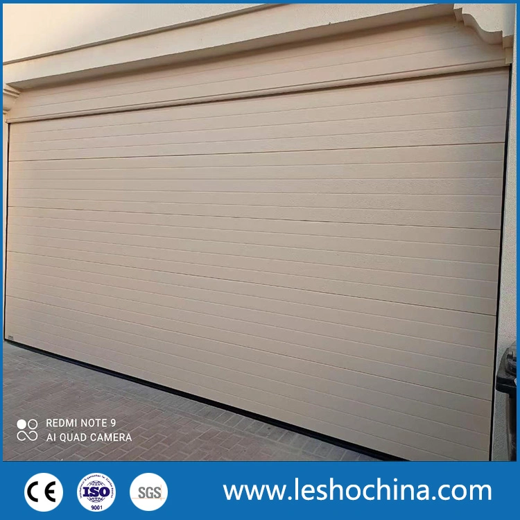 High End Steel PU Insulated Residential Automatic Overhead Sectional Standard Lift Roller up Rolling Shutter Garage Door with Pedestrian Door for Villa