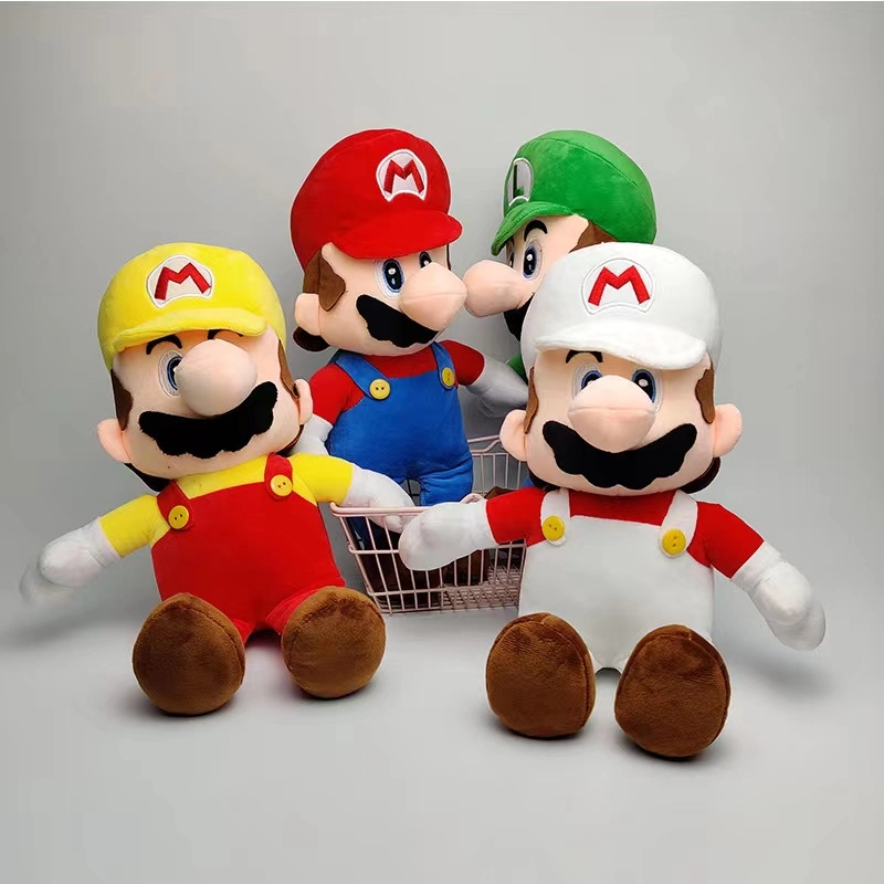 1: Mario Bros pelúcia brinquedos Luigi Mario Stuffed Toys anime Doll Plushie para Crianças Grande presente de aniversário de Natal para Crianças