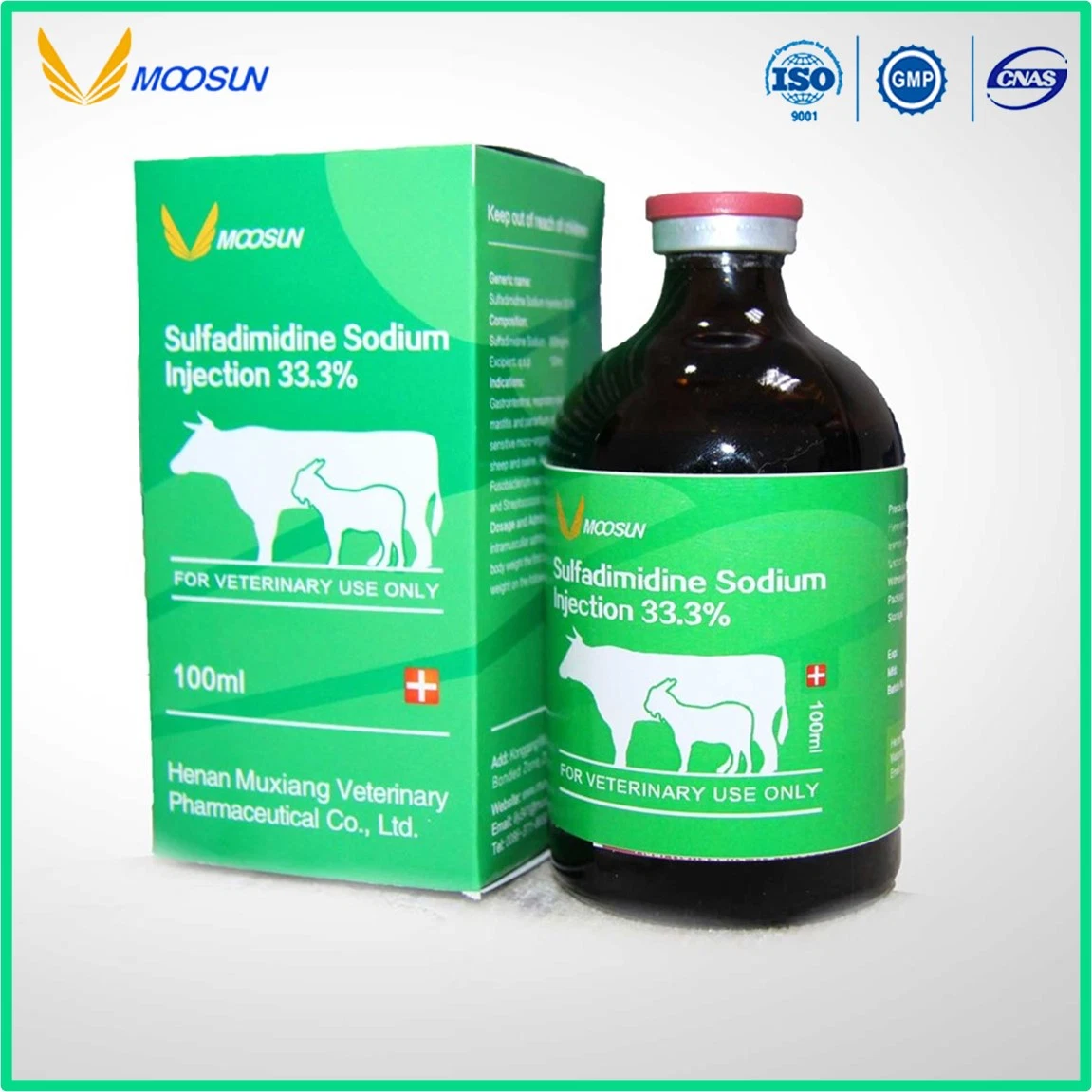 Pharmaceutical Chemical Veterinary Medicine with GMP Sulfadimidine Sodium Injection 33.3% for Animals