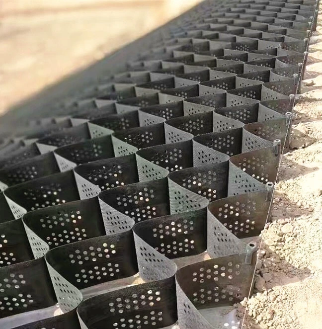 Weld Distance 712mm Cell Height 100mm Plastic HDPE Geocells to Stable Roadbed of Highroad