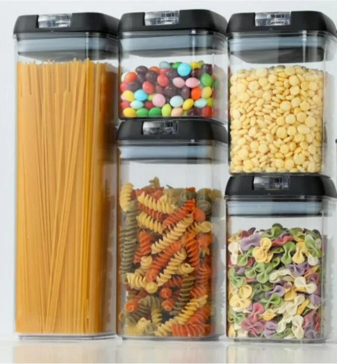 حاويات تخزين الطعام محكمة الغلق، Vtopmart 7 قطع حاويات بلاستيكية للحبوب مع أغطية سهلة القفل