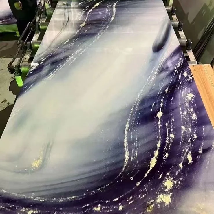 3D Printed High Glossy UV Marble Sheet PVC Marble Sheet Wall Panel