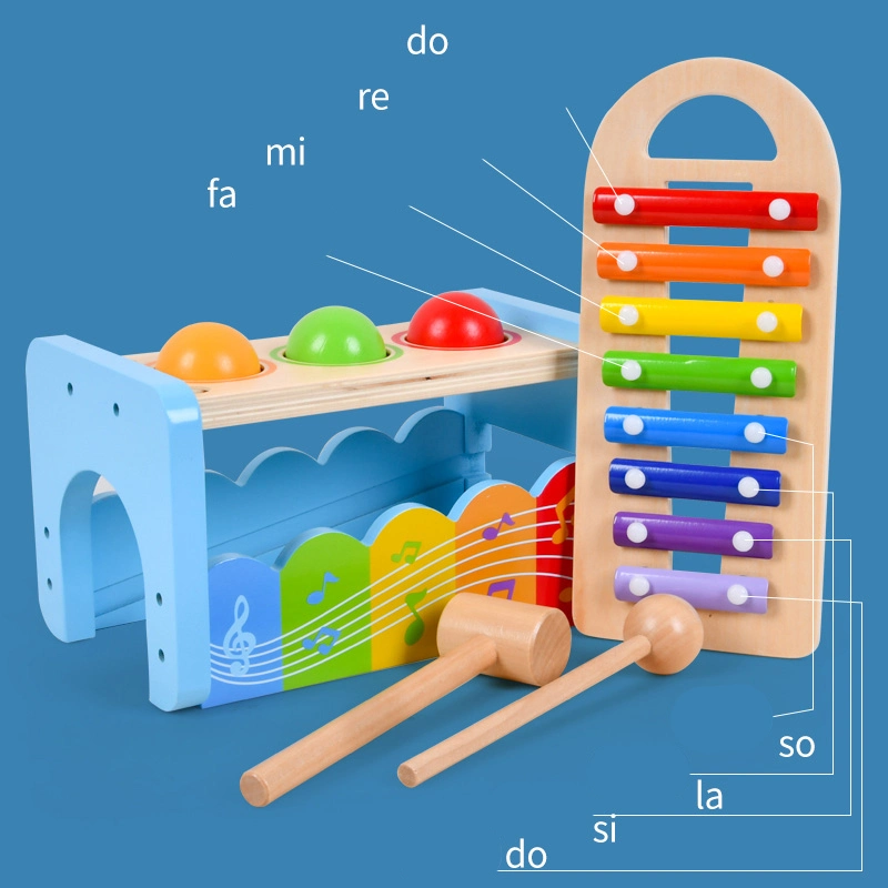 Деревянные Xylophone детской музыкальной для детского образования Монтессори игрушки малыша Multi-Functional 2 в 1 музыка игрушка щитка приборов