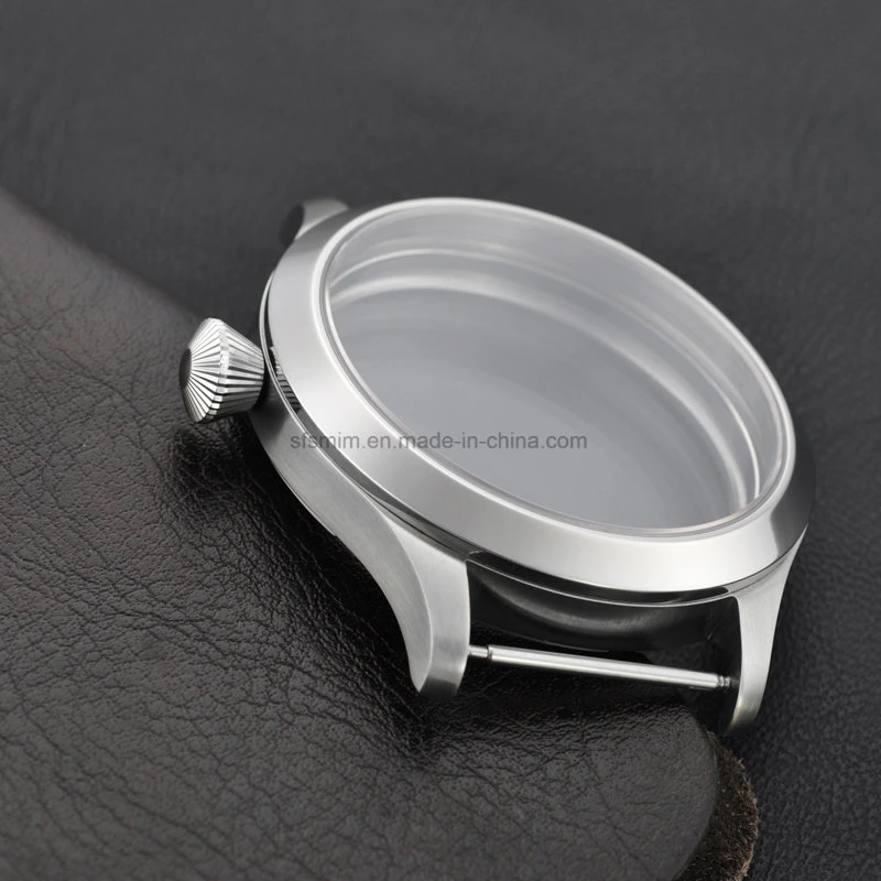 42mm Silver 316L Stainless Steel Wrist Watch Case