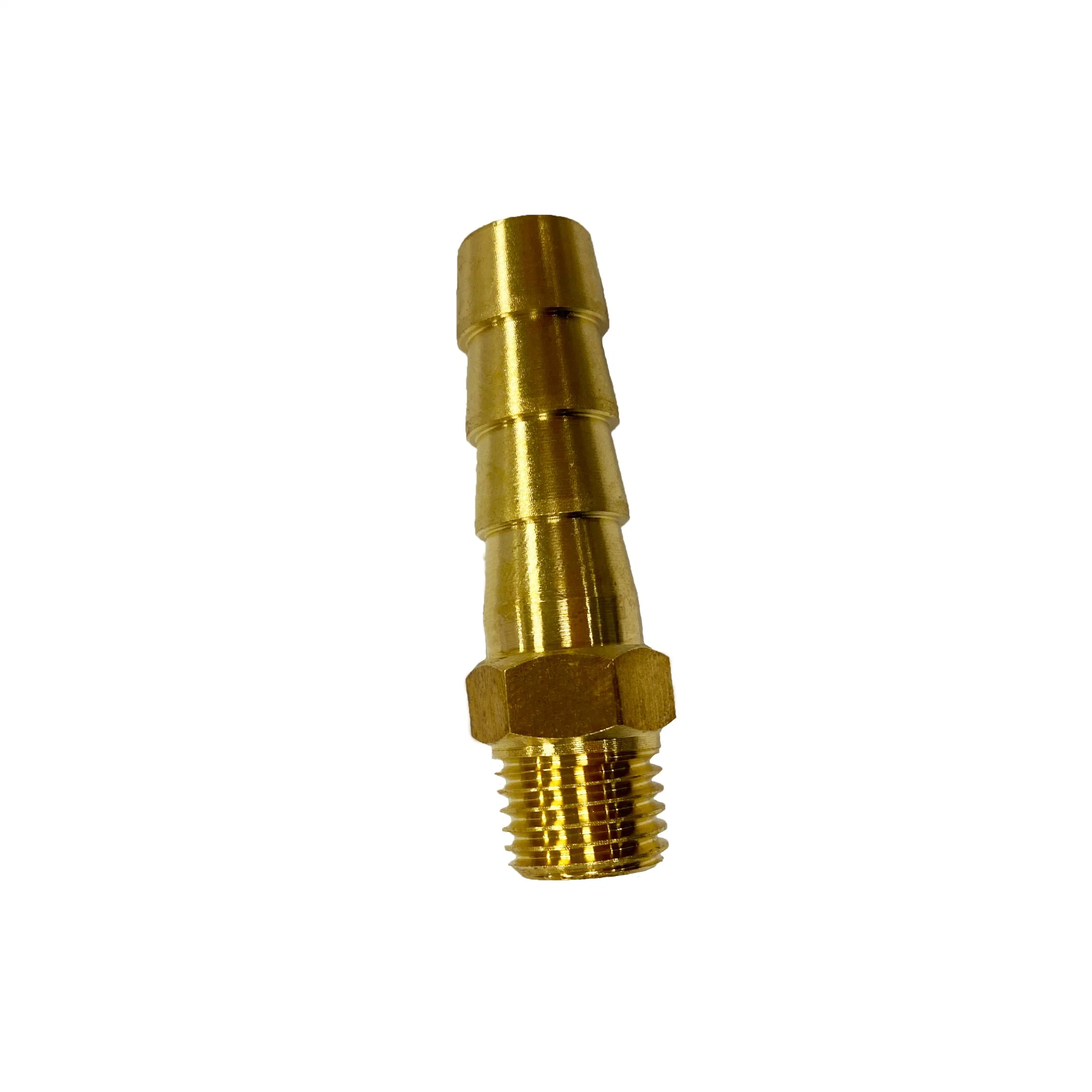 CNC Cutting Brass Nipple 1/4" NPT 1/2" Barb Fitting OEM ODM Stainless Steel Tube Connector Hose Nipple