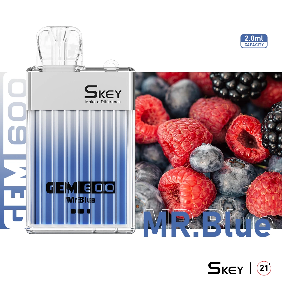 Skey Gem600 Perfume Box Vape Crystal Bar Mesh Coil Fruit Flavors 2ml 2% Nicotine Disposable/Chargeable vape with UK Tpd Mhra