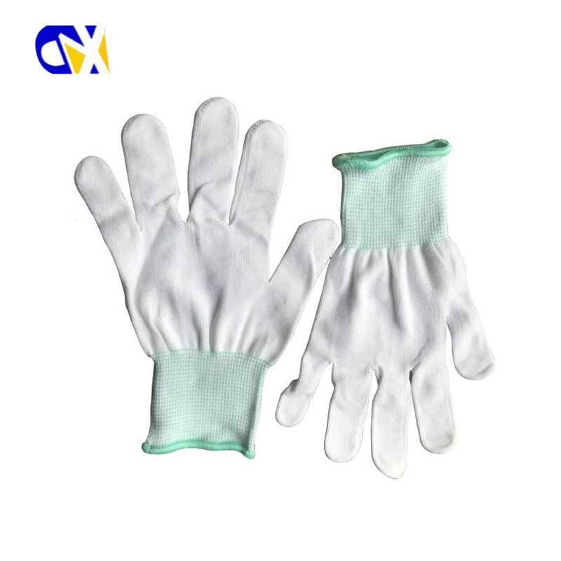Tricot de nylon blanc de travail de la sécurité des gants de protection du travail