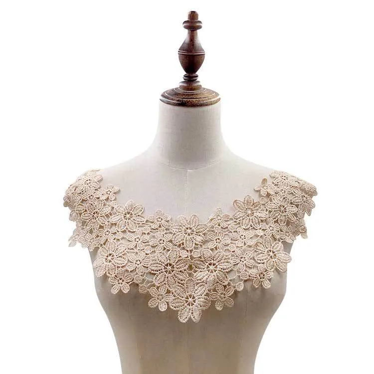 Small MOQ Fashion Style Chemical Lace Collar in Apparel for Africa Dubai Wedding Dress Accessories