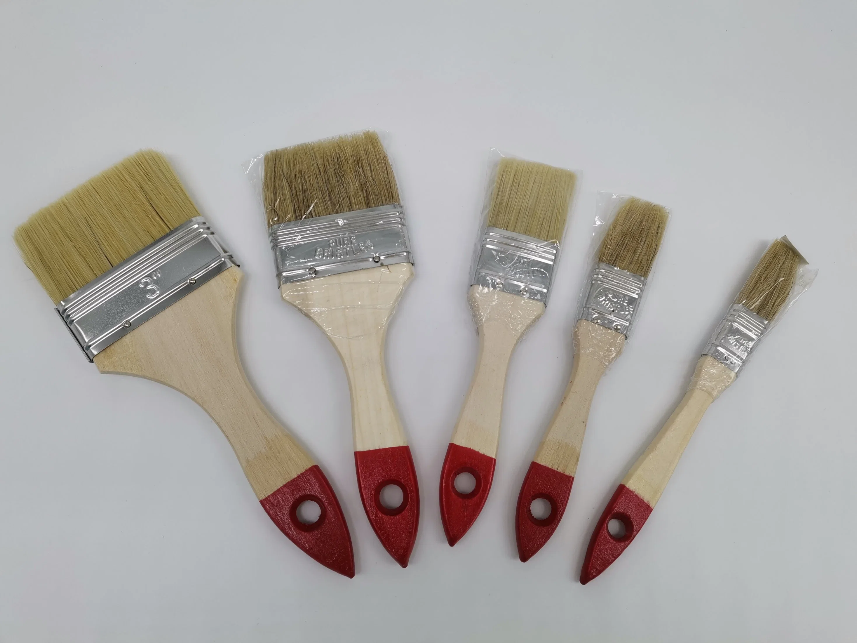 All Size Briste Paint Round Head Brush with Wooden Handle