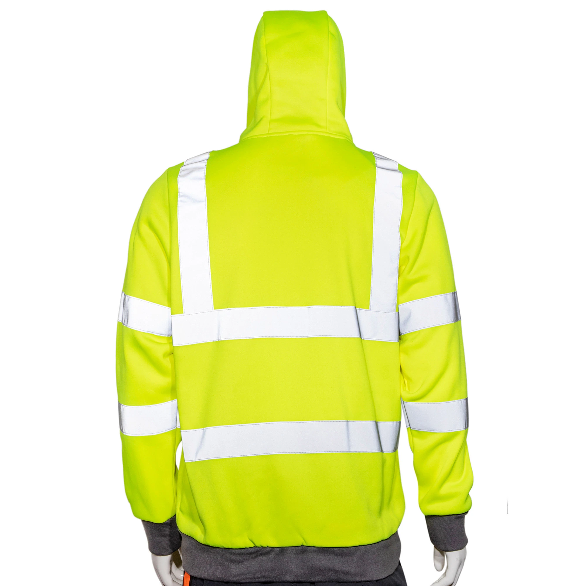 High Visibility Adult Security Vest Hoody Safety Reflective Sweatshirt Jacket