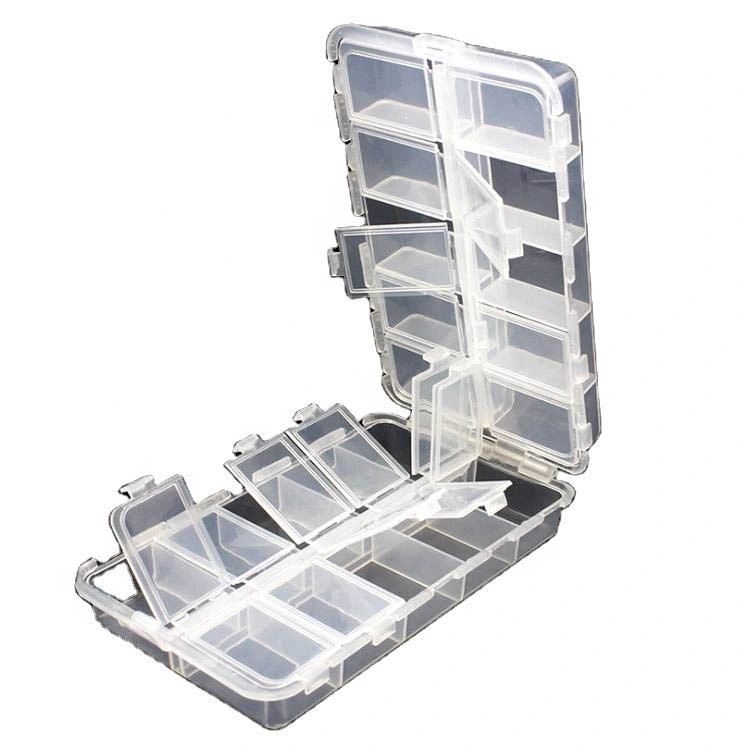 Topwin Mini Fishing Tackle Box 20 Compartments for Small Clear Plastic Waterproof Hooks Lures Baits Fishing Accessories