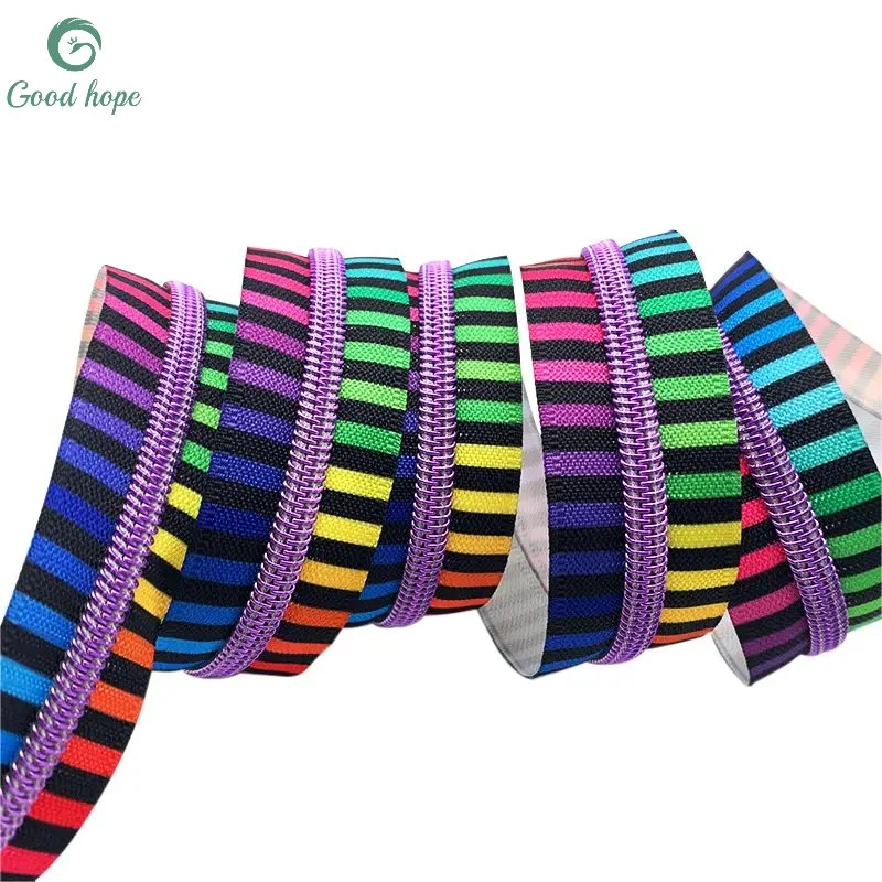 Custom Long Chains Printed Nylon Zipper New Design #3 and #5 Nylon Zipper Tape for Garment Luggage Backpack