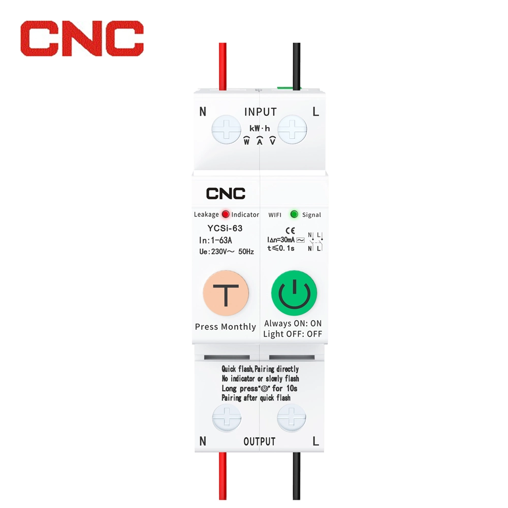 Ycsi AC 230V 40A/63A 2p Zigbee/Tuya Intelligent Remote Control Wi-Fi Disjuntor do interruptor MCB inteligente com comunicação RS485