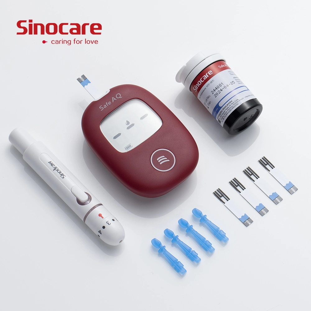 Compteur de glucose de sang Sinocare glucomètre Bandelettes de test Code libre les bandelettes de test sur le diabète Blood Glucose Test Strips