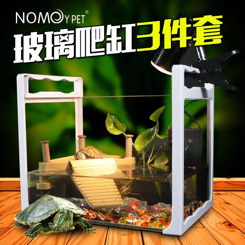 Nomoy Pet High Quality The Handle Design High Transparent Glass Transparent Turtle Tank