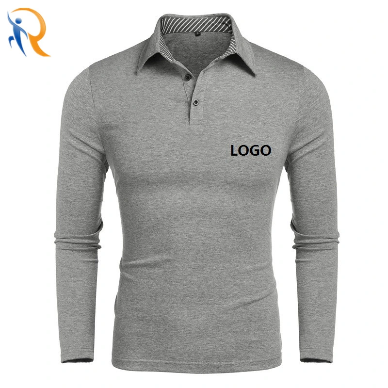 New Arrival Autumn Mens Clothing Cutomized Logo Long Sleeves Polo Shirt