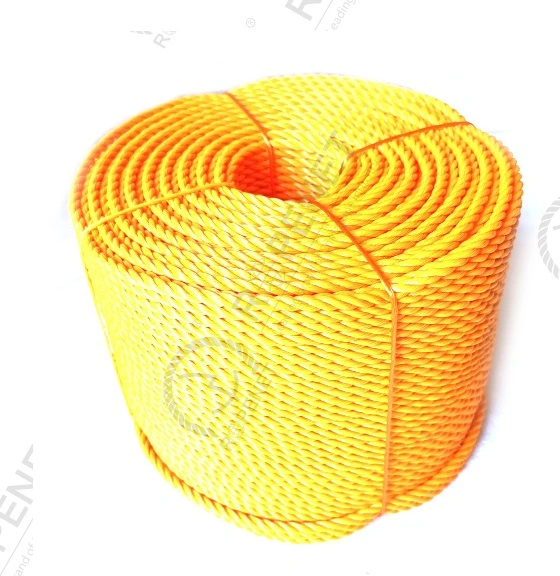 PP Twisted Yellow Color Rope for Fishing Marine Agriculture Use Plastic Packing Line