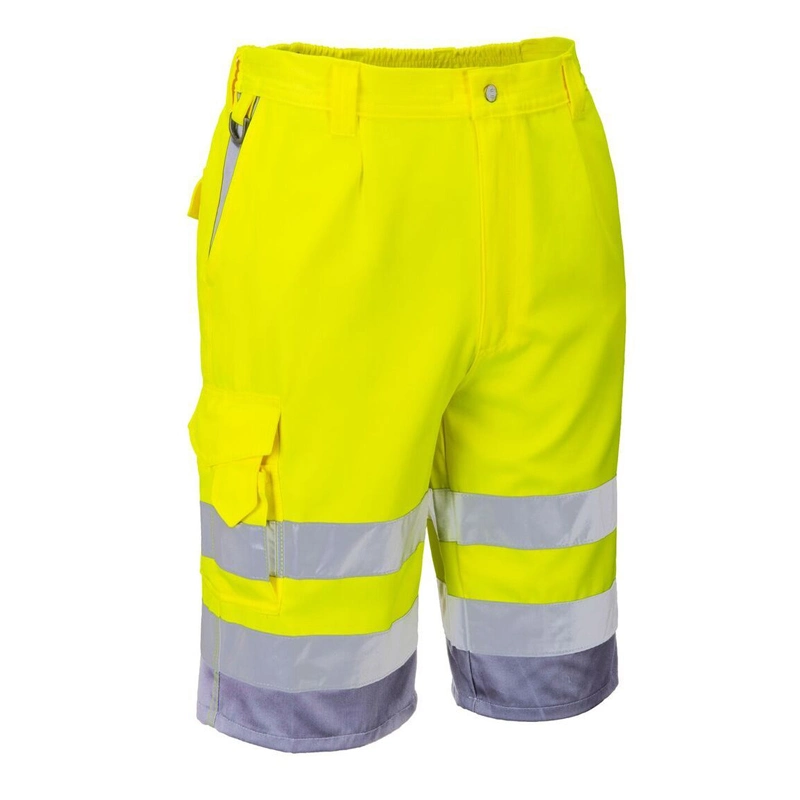 Hi-Vis Shorts Cargo Visibility Reflective Summer Cool Work Wear Pants