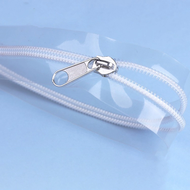 Hot-Sale 5# TPU EVA PVC Transparent Zipper White Tape Clear Long Chain Nylon Zipper for Fashion Bag