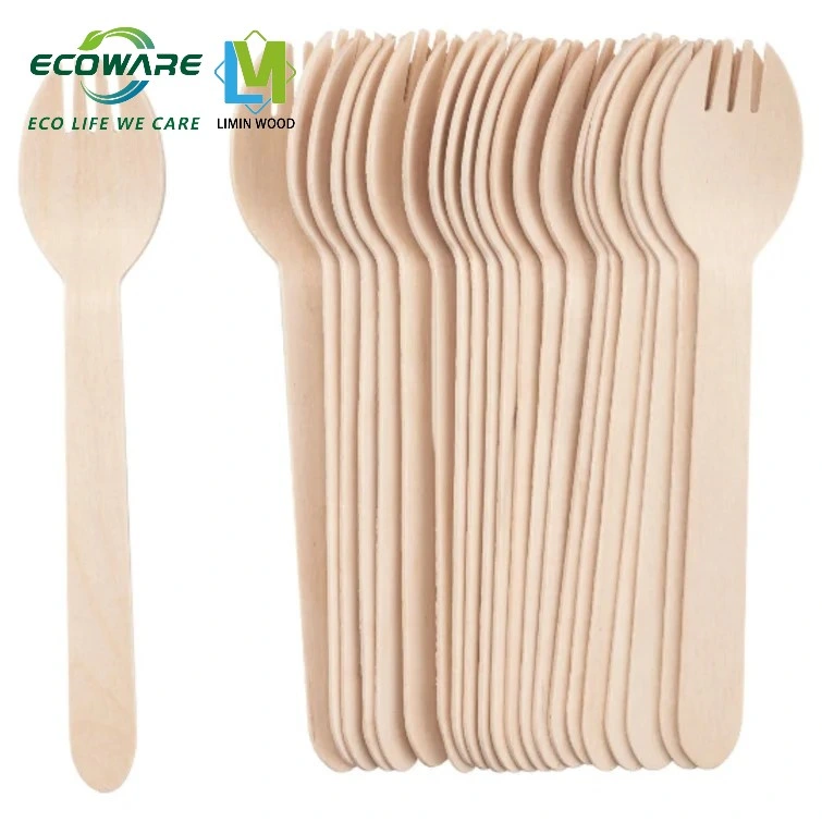 110/140/160 mm Spork en bois de la Coutellerie de fourche vaisselle biodégradable à 100 % de la vaisselle compostable