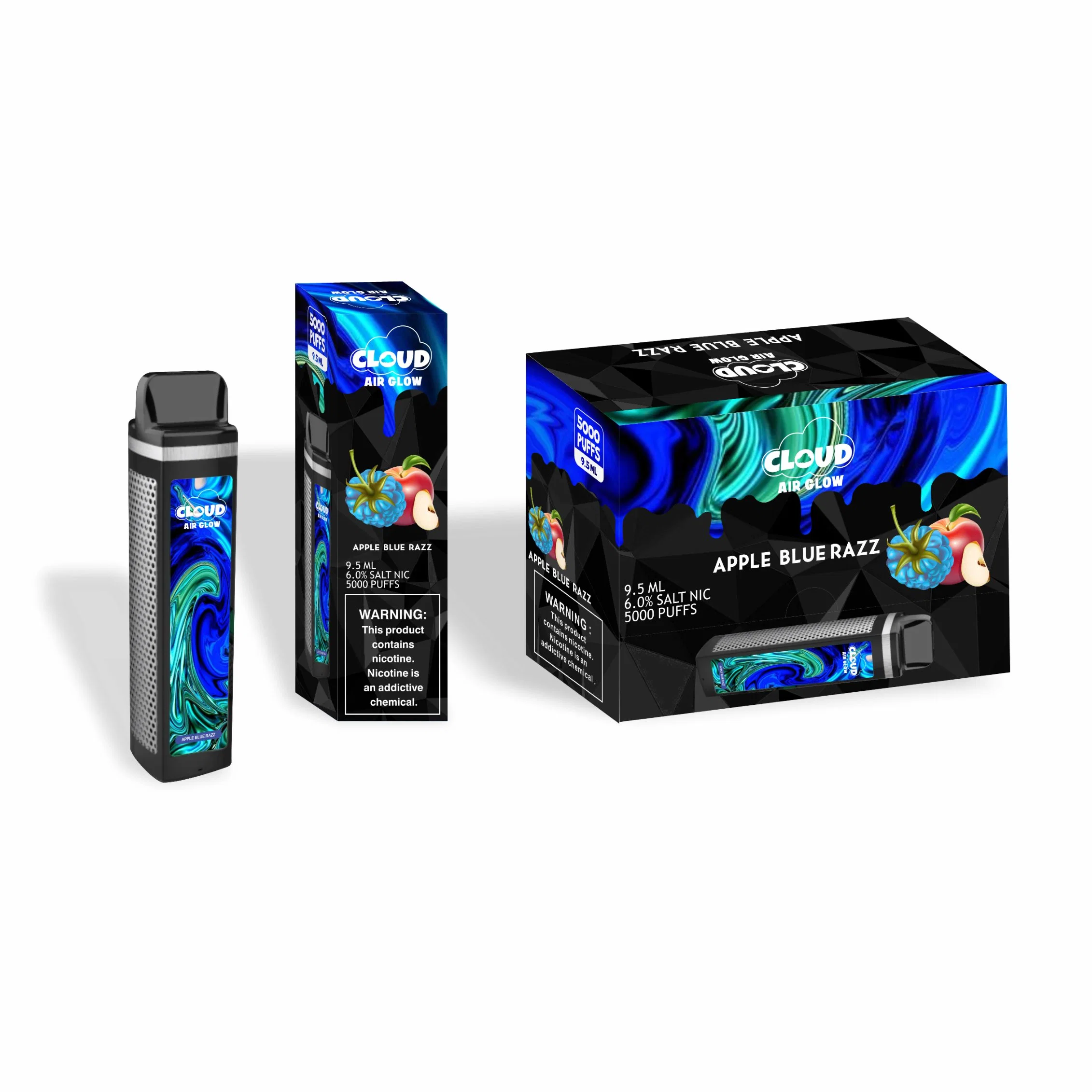 6 Sabores E Cig Vapor desechables 5000 inhalaciones con el color del LED Luz Cigarrillo electrónico