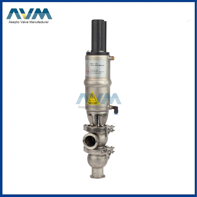 Sanitary Stainless Steel SS304 SS316L L Pneumatic Divert Flow Valve